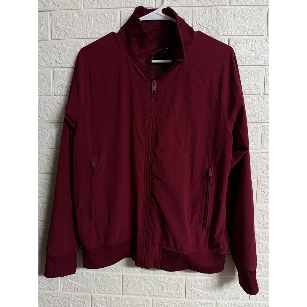 Athleta Brooklyn Bomber Full Zip Jacket Large Coffeeberry Red Stretch UV Water